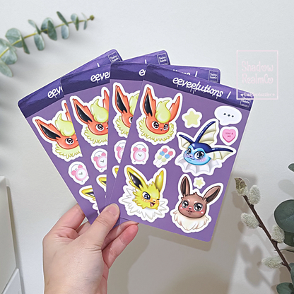 Eeveelutions I - A6 Matte Sticker Sheet